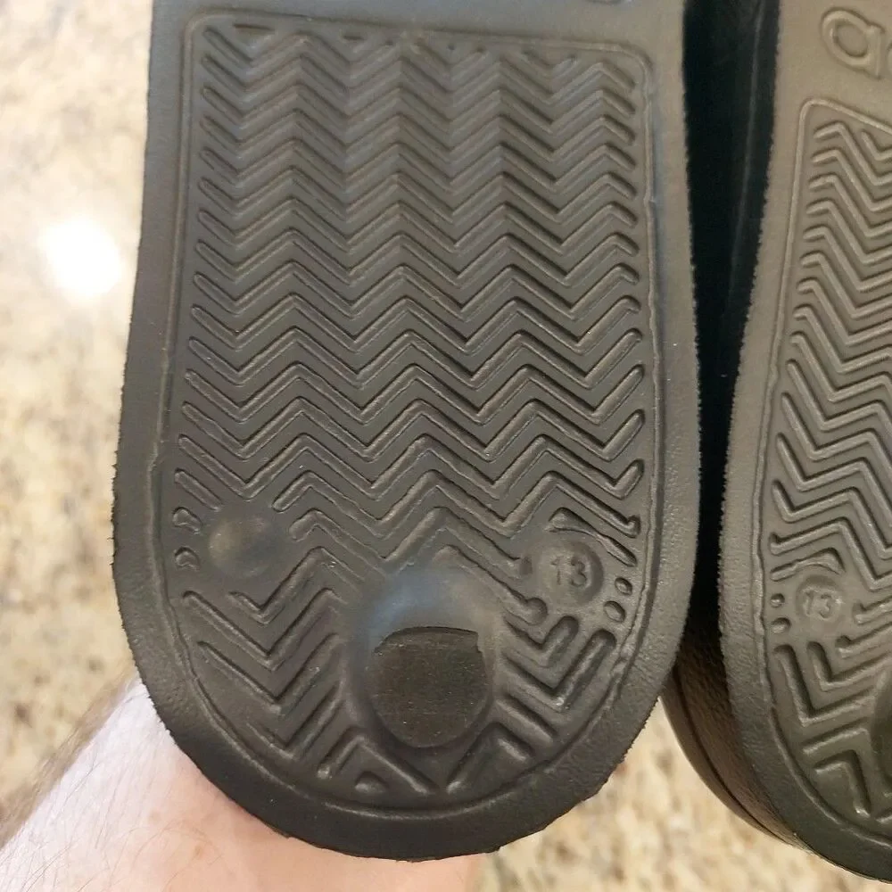 Adidas Adilette Cloudfoam Shower Slides - Core Black / Cloud White NWT Men's 13